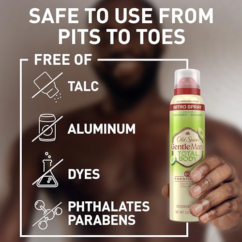 Old Spice Whole Body Deodorant for Men, Total Body Deodorant, Cucumber + Avocado, Aluminum Free Deodorant Spray for 24/7 Freshness // Dermatologist Tested Whole Body Deodorant, 3.5 oz