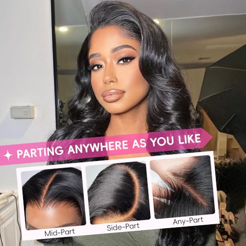 26 Inch 13x6 Lace Front Wigs Human Hair 200% Density Body Wave Lace Front Wigs Human Hair Pre Plucked Glueless Wigs Human Hair For Women HD Lace Frontal Wig Human Hair With Baby Hair