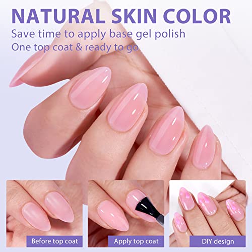 BTArtbox XCOATTIPS Natural Nail Tips -Short Almond Press On Nails Pink, Long Lasting Soft Gel Nails False Nail, Soak Off Acrylic Fake Nails Extensions for Nail Art DIY