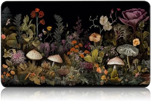 for MTG Game Playmat, for Magic TCG Rubber Play mat,Tabletop Card Playmats with Smooth Surface,Trading Card Inked Game Mat,Battle Game,Wildflower Mushroom