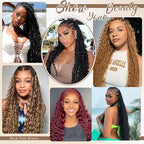 99J Human Braiding Hair 30 Inch Deep Curly Bulk Human Hair for Braiding 2 Bundles 100G No Weft Brazilian Virgin Water Wave Bohemian Braiding Hair Extensions for Boho Knotless Braids 99J Burgundy Micro