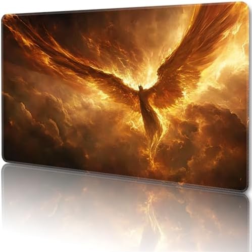 MTG Playmat Magic Card Playmat Game Mat,TCG & CCG Card Games Mat with Free Storage Bags Size 24 x 14 Inches (No with Zones,Bird)