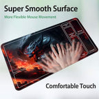 for MTG Game Playmat, for Magic TCG Rubber Play mat,Tabletop Card Playmats with Smooth Surface,Trading Card Inked Game Mat with New Zones,Battle Game,Fire Dragon