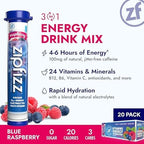 Zipfizz Energy Drink Powder, 20 Pack B12 Electrolyte - Blue Raspberry