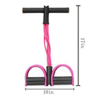 FateFan Multifunction Tension Rope, 6-Tube Elastic Yoga Pedal Puller Resistance Band, Natural Latex Tension Rope Fitness Equipment, for Abdomen/Waist/Arm/Leg Stretching Slimming Training (Pink)