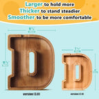 Summidate Large Wooden Piggy Bank for Kids Adults, Alphabets Letter A-Z Piggy Bank for Boys Girls, Coins Bills Change Bank Box Personalized Initial Name Kids Money Bank for Birthday Present and Decor