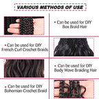 Unionbeauty 24 Inch Body Wave Braiding Hair 9 Packs Pre-Feathered Braiding Hair for Boho Box Braids Crochet Hair Ombre Brown Blonde Synthetic Crochet Braids Hair Extensions for Black Woman(1B/27/613#)