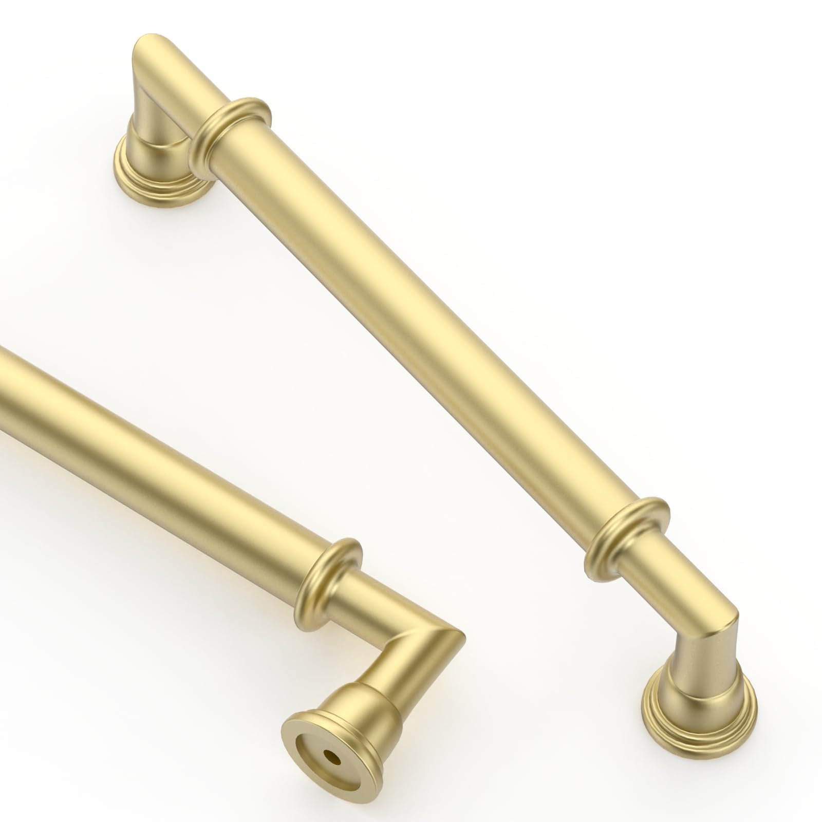 Asidrama 30 Pack 5 Inch(128mm) Brushed Gold Kitchen Cabinet Handles, Cabinet Pulls Gold Kitchen Cabinet Hardware for Cupboard Drawer 2281