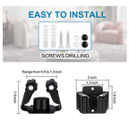 JAMEND CLXP 24PCS Broom and Mop Holder, Heavy Duty Garden Tool Organizer Rack Rake and Shovel Handle, Stainless Steel Mop Hanger. Wall Mounted with Screws.Matte Black
