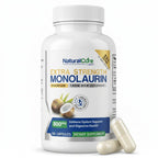 Natural Cure Labs Extra Strength Monolaurin 800mg, 100 Capsules, 33% More