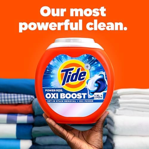 Tide Oxi Boost Power PODS Laundry Detergent Pods, 18 Count, Stain Remover Plus Oxi Power