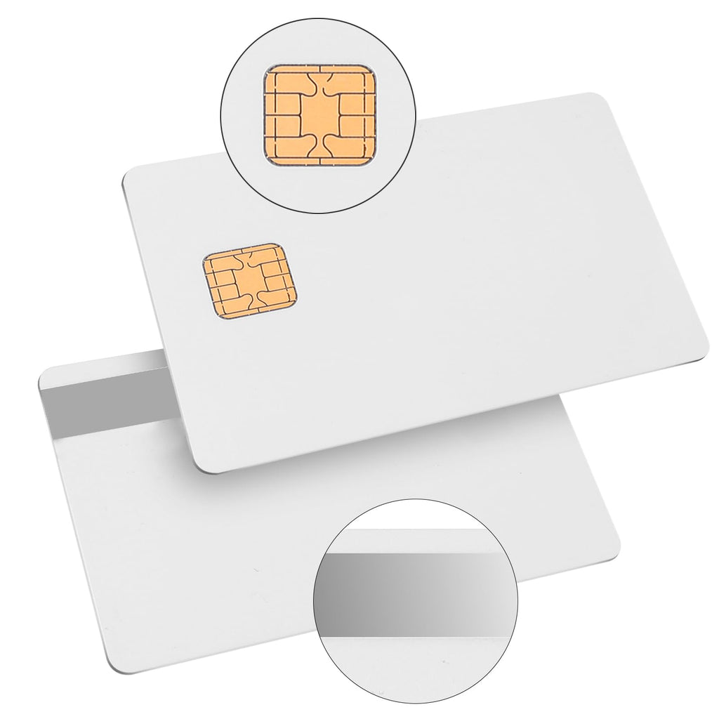 X-belmox J2a040 Chip Java Jcop Cards Unfused, J2a040 Unfused Blank Cards with 2 Track, 8.4mm HICO Magnetic Stripe, White Card Java Chip Silver Magnetic Strip - 3 Pack