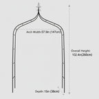 Thick Gothic Pointed Metal Garden Arch Rust-Proof for Climbing Vines Roses