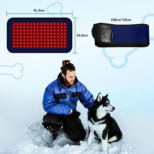 Red Infrared Light Therapy Belt for Pets Pain Relief, Portable Wearable Cold Laser Therapy Device for Dogs Tissue Repair, Joint & Back Pain