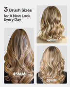 Wavytalk Pro Curling Brush Set, Bilateral Negative Ion Thermal Brush with 3 Sizes Detachable Brush, Dual Voltage Hot Brush Styler One-Step Shiny Blowout Look, Dark Grey