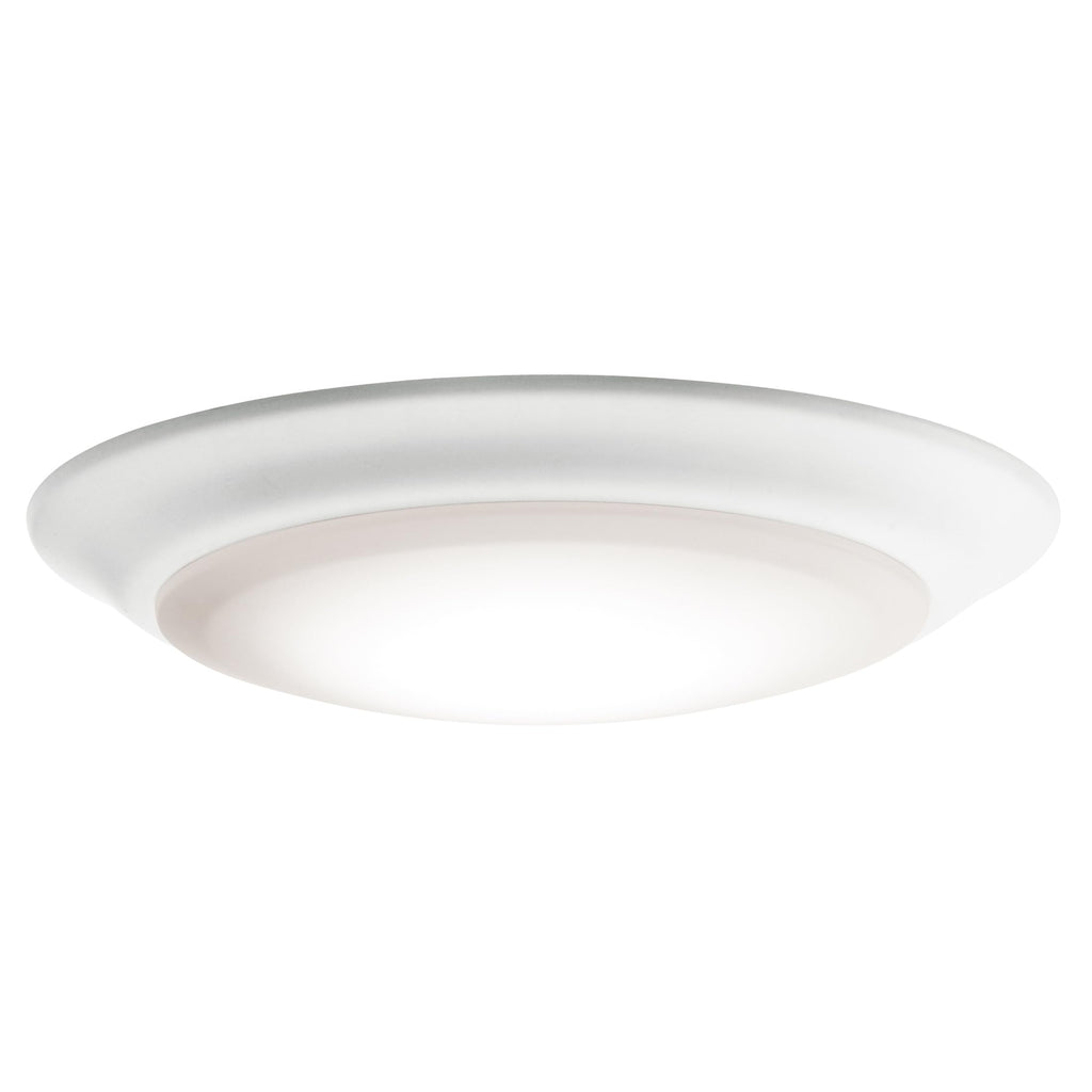 Kichler Gen 1 LED Downlight in White, 7.5” Ceiling Lights Flush Mount, Wet Rated Interior Dimmable Light for Living Room, Dining Room, Kitchen, Bathroom and Bedroom, 4000K, (7.5” x 1.5”), 43846WHLED40