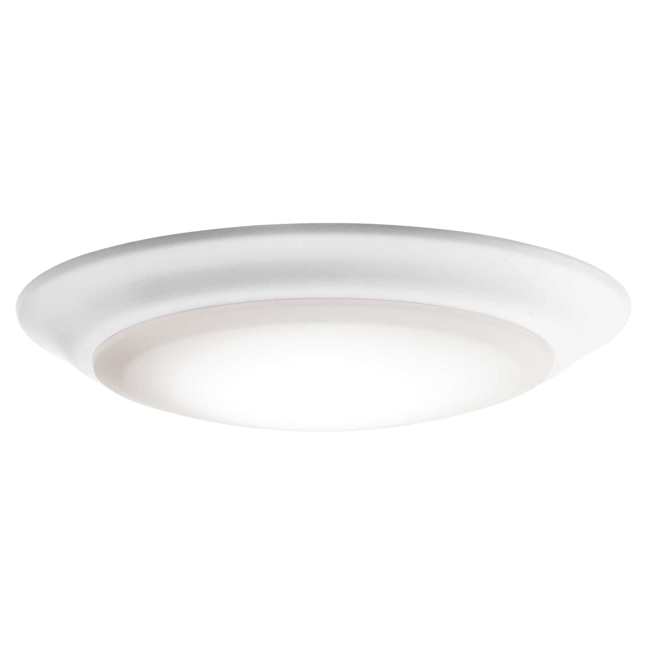 Kichler Gen 1 LED Downlight in White, 7.5” Ceiling Lights Flush Mount, Wet Rated Interior Dimmable Light for Living Room, Dining Room, Kitchen, Bathroom and Bedroom, 4000K, (7.5” x 1.5”), 43846WHLED40