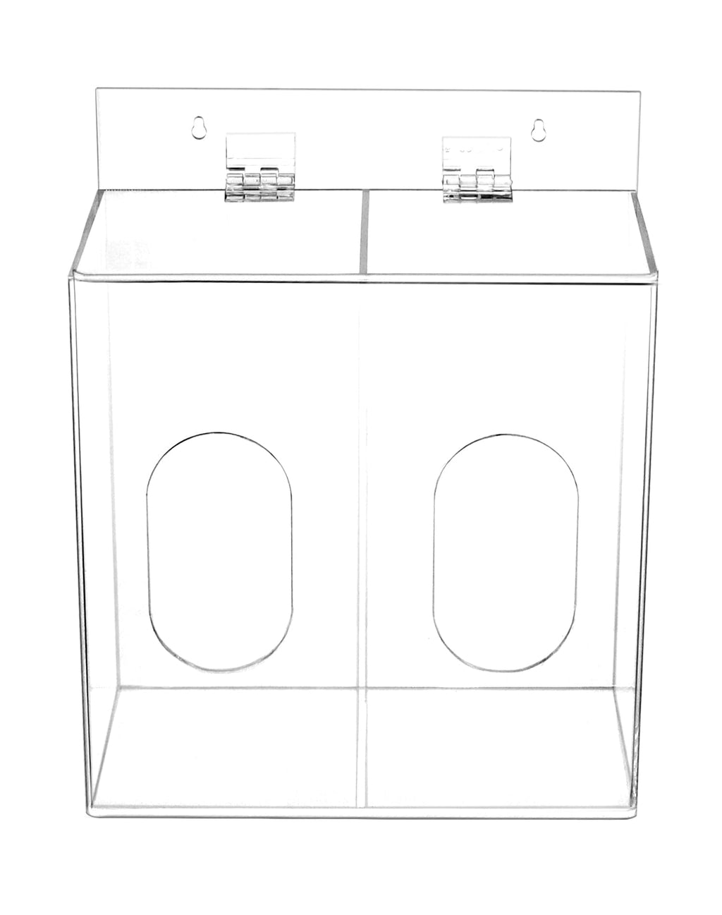 QWORK Clear Acrylic Mask and Glove Organizer – Dual Compartment Dispenser for Office & Home Use