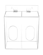 QWORK Clear Acrylic Mask and Glove Organizer – Dual Compartment Dispenser for Office & Home Use