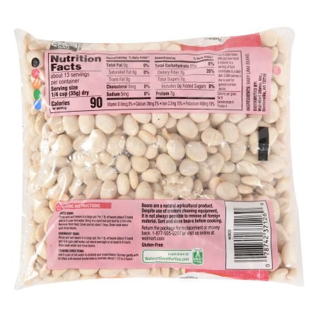Great Value Baby Lima Beans, 16 oz, Pack of 6