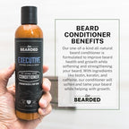 Live Bearded Beard Conditioner, 8 fl oz - Strengthens and Softens Facial Hair - Made in the USA - All-Natural Ingredients with Biotin, Caffeine | Executive Scent - Cedar, Vanilla