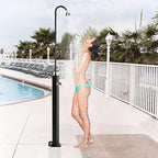 VINGLI Solar Heated Shower,2-Section with Shower Head，for Outdoor Backyard Poolside Beach Pool Spa,Black (2.3 Gallon)