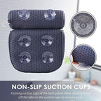 AEROiVi Bathtub Pillow Headrest Bath Pillows for Tub Neck and Back Support with Non Slip Suction Cups Spa Bath Cushion Dark Blue
