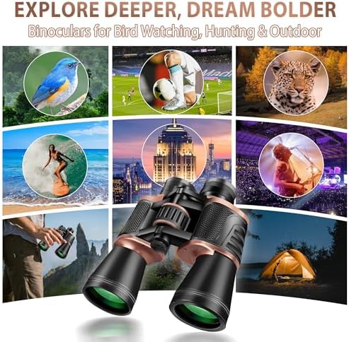 22x50 Binoculars for Adults High Powered, BAK-4 Prism HD FMC, Professional Waterproof Binoculars for Bird Watching, Hunting, Travel with Carrying Bag