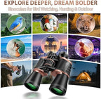 22x50 Binoculars for Adults High Powered, BAK-4 Prism HD FMC, Professional Waterproof Binoculars for Bird Watching, Hunting, Travel with Carrying Bag