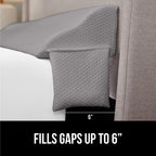 GORILLA GRIP King Bed Wedge Pillow for Headboard Gap, Filler Between Mattress Gaps, US Designed, Comfortable Supportive High Density Cushion Foam Pillows, Stay in Place Gripping Dots, Soft Gray