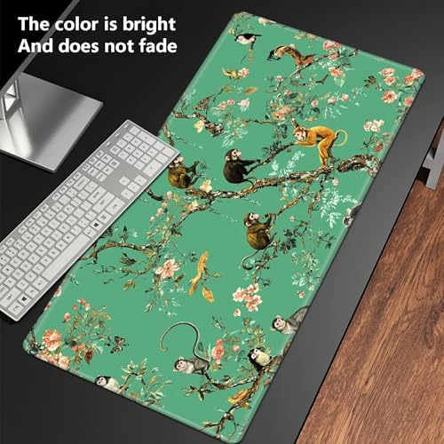 Playmats for Magic: The Gathering MTG Card Game Mat Plus 50 Pcs Card Sleeves, 24 x 14 inch TCG Mat with Stitched Edge for Commander Deck Duskmourn Board Game, Monkeys