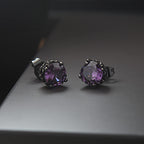KZZENKI Purple and Black Earrings for Women Men, Cool Gothic Stud Earrings
