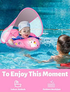 LAYCOL Baby Swimming Float Inflatable Baby Pool Float Ring with Sun Protection Canopy,add Tail no flip Over for Age of 3-36 Months