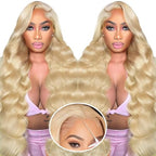 Blonde Lace Front Wigs Human Hair 200% Density Blonde Wear And Go Glueless Wigs Human Hair Pre Cut 7x5 Hd Blonde Wig Human Hair Glueless Body Wave For Women (613 Lace Front Wig Human Hair 26 Inch)