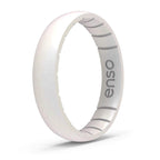 Enso Rings Thin Birthstone Silicone Ring – Unisex Wedding Engagement Band – Comfortable Breathable Design - 4.3mm Wide, 1.75mm Thick (Opal, 7)