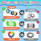 Cevioce 15Pcs Fidget Toys Adults Pack,Stocking Stuffers for Teens Boys Girls,Autism Sensory Toys with Fidget Spinner Slug Magnetic Rings,Squishy Fidget Toys ADHD Stress Relief,Party Favor for Kid-BOG