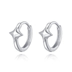 Reffeer 925 Sterling Silver Star Huggie Earrings for Women Teen Girls Star Hoop Earrings Hypoallergenic (A-Silver)