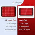 Comfytemp XL Large Red Light Therapy Pad for Body, 24'' x 17'' FSA HSA Eligible Near Infrared Light Therapy Pad with 320 LEDs, 48W Light Wrap for Back Waist Joint Muscle Pain Relief, 660nm & 850nm