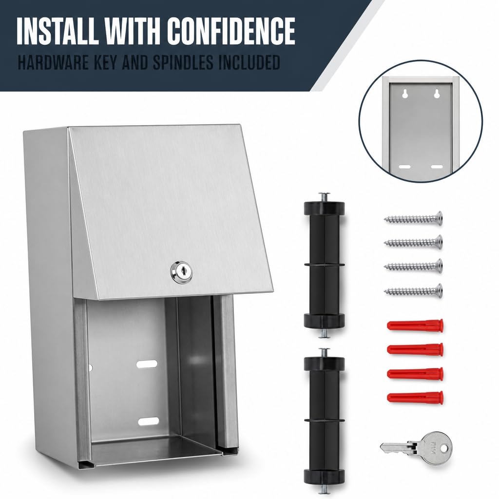 Stylever Commercial Toilet Paper Dispenser - Double Roll Holder