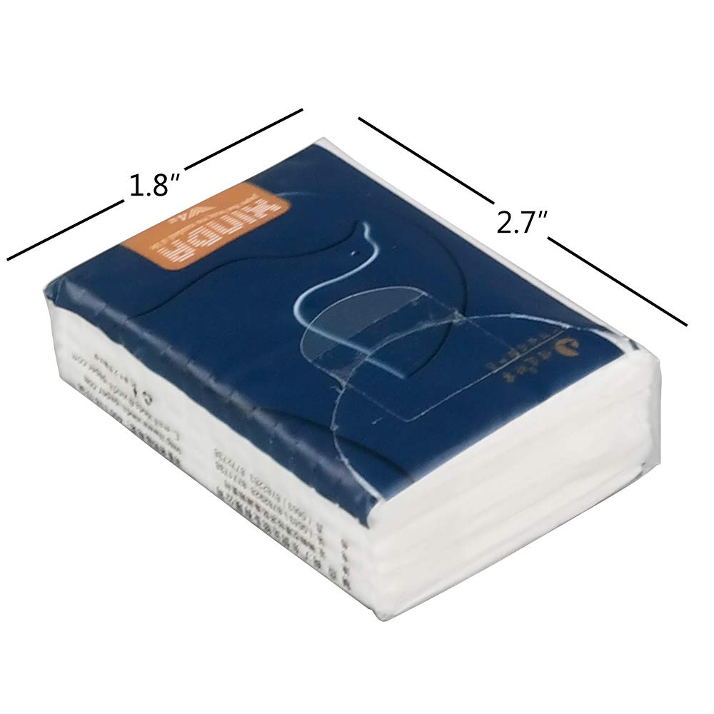Kekow 4-Ply Facial Tissues, 100-Pack Mini Type Pocket Packs Tissues, Soft and Unscented