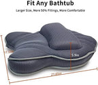 Extra Thick Large Bath Pillow with Neck,Back,Head Support for Bathtub, Spa, Soaking Gray(21''x17'')