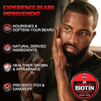 Beard Balm, 2X Concentration Biotin, with Castor Oil and Argan & Jojoba Oils, Promotes Beard Growth, Styles, Strengthens & Softens Beards & Mustaches, 2 Ounce,Unscented
