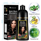 Instant Wine Red Hair Dye Shampoo for Gray Hair 3 in 1, Natural Wine Red Hair Shampoo for Women Men Black Colors, 100% Coverage Herbal Ingredients Long Lasting Effect Black Hair Dye 16.9 Fl Oz