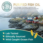 Omega 3 Fish Oil Supplements - 2400mg Fish Oil Per Serving - Triple Strength Omega-3 with Fatty Acids EPA & DHA - Natural Heart, Brain & Immune Support - Wild Caught, Bottled in USA - 120 Softgels