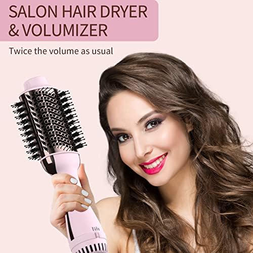 Hair Dryer Brush Blow Dryer Brush in One Upgraded 4 in 1 Hair Dryer and Styler Volumizer with Negative Ion Anti-frizz Ceramic Titanium Barrel Hot Air Brush Hair Straightener Brush