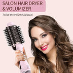 Hair Dryer Brush Blow Dryer Brush in One Upgraded 4 in 1 Hair Dryer and Styler Volumizer with Negative Ion Anti-frizz Ceramic Titanium Barrel Hot Air Brush Hair Straightener Brush