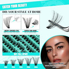 Lash Extension Kit 280Pcs,DIY Individual Lashes Clusters Kit,Lash Bond And Seal,Lash Remover For Eyelashes Extensions,Lash Applicator Tool For False Eyelash Cluster Kit(Blues(60D),D-Mix8-16mmKit)
