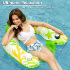 Jasonwell Inflatable Pool Float Chair - Pool Floaties Floating Pool Chair Lounge Floats for Swimming Pool Water Chair Pool Lounger with Cup Holder Pool Toy Party Floaty Adults