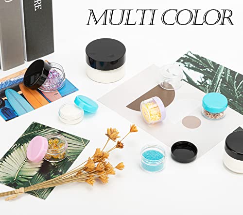 ZEJIA 3 Gram Sample Containers with Lids, 200 Count Tiny Sample Jars, 3ML Makeup Cosmetic Containers for Lip Balms, Lotion, Powder, Beauty Products(Clear Lids)