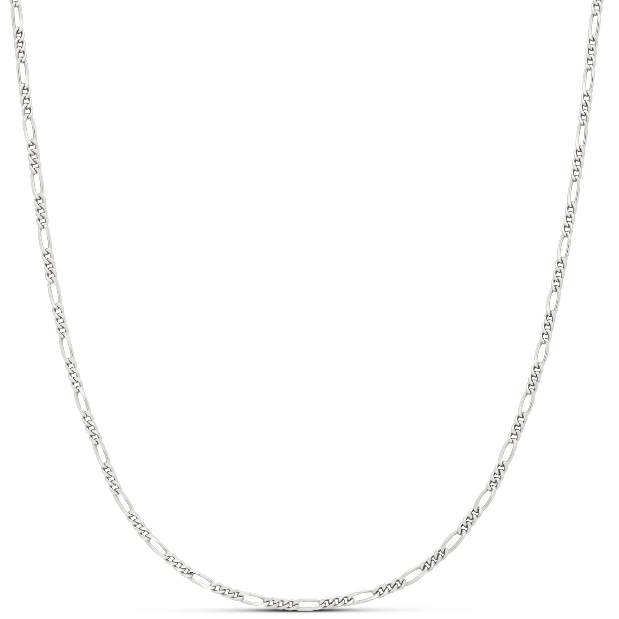 Amazon Essentials 14k Gold or Sterling Silver Plated Figaro Chain Necklace